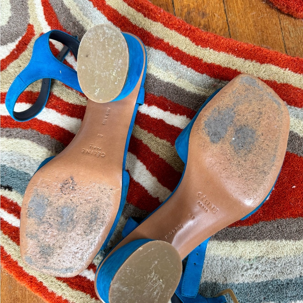 Cline Sude Blue Sandals View 5